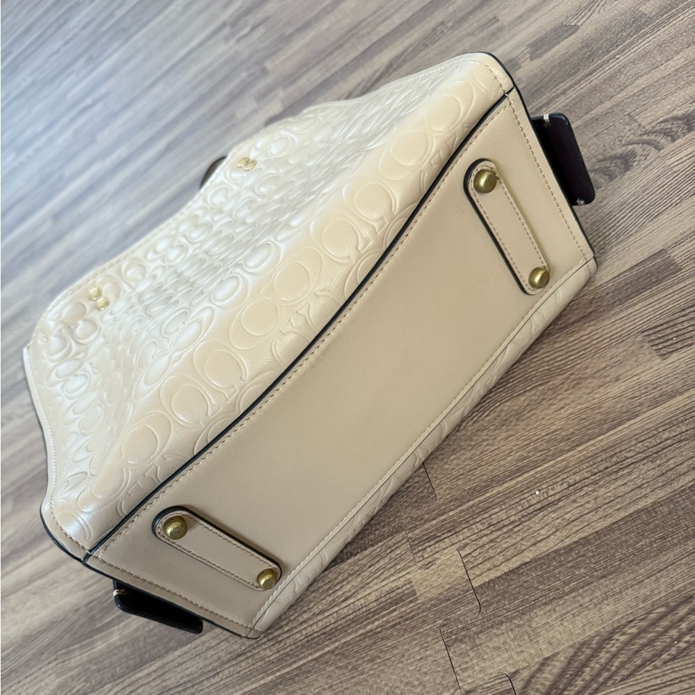 Coach Embossed Tan Leather Rogue Shoulder Bag - Picture 6 of 6